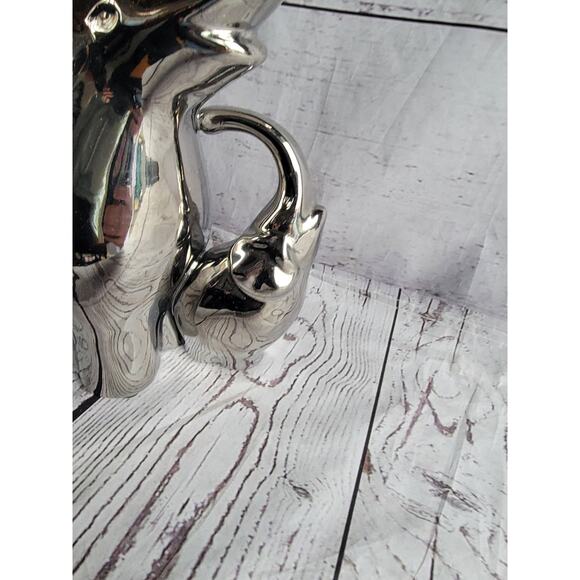 Elephant Mama And Baby Silver Figure 11 Inches Tall - Picture 3 of 8